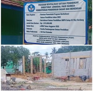 Waw, Bangunan SMPN Satu Atap 02 Way Serdang Diduga Mark Up