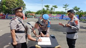 Polres Mesuji melaksanakan upacara serah terima jabatan